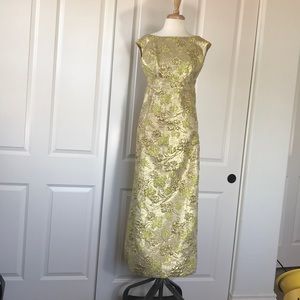 Vintage metallic lame evening gown